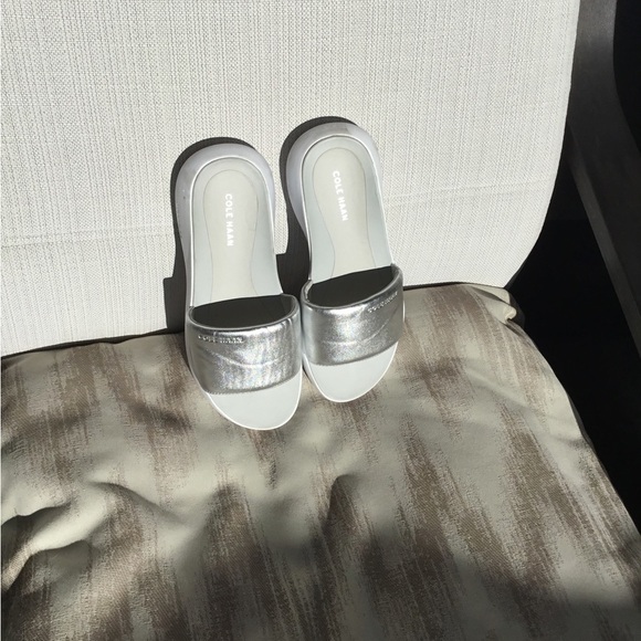 Cole Haan Silver Slide Sandals - Picture 5 of 10